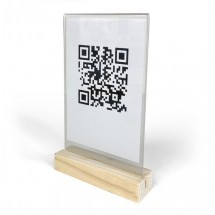 Porte-menu en bois  et couvercle en plexiglas de 2 mm