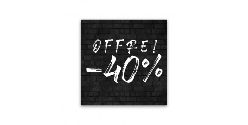 Affiche offre 40% de brique noire