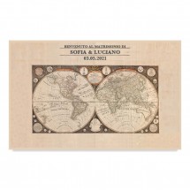 Photocall de mariage carte du monde vintage